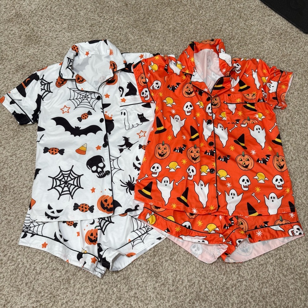 Women’s Halloween Pajama Set PJ Shorts Pajamas Size Small